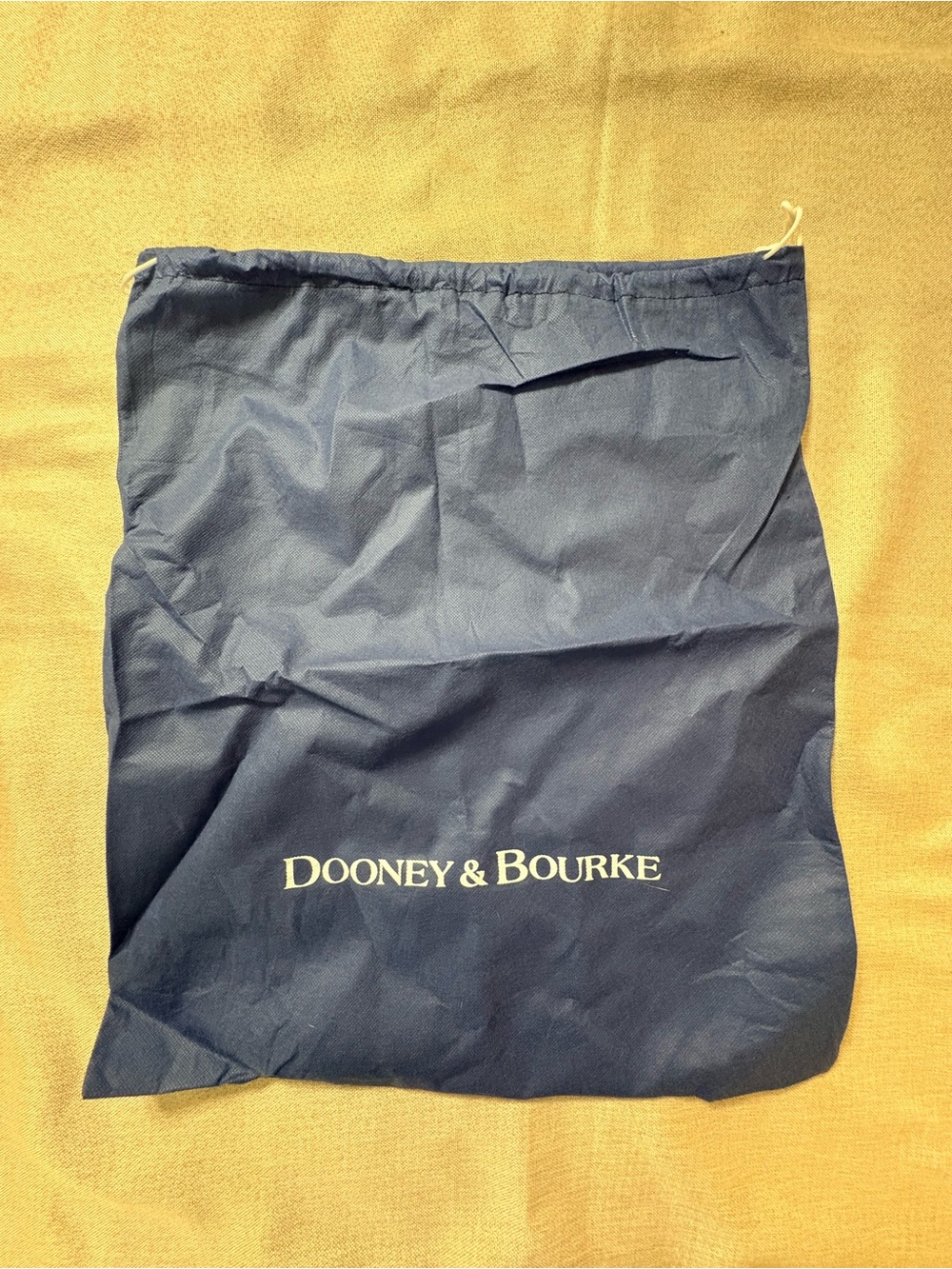 Dooney & Bourke Drawstring Dust Bag Navy Blue Gold Logo 18” x 21” Handbag Storag